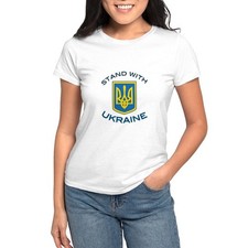 CafePress Stand With Ukraine T Shirt Women's T-Shirt 1654105319
