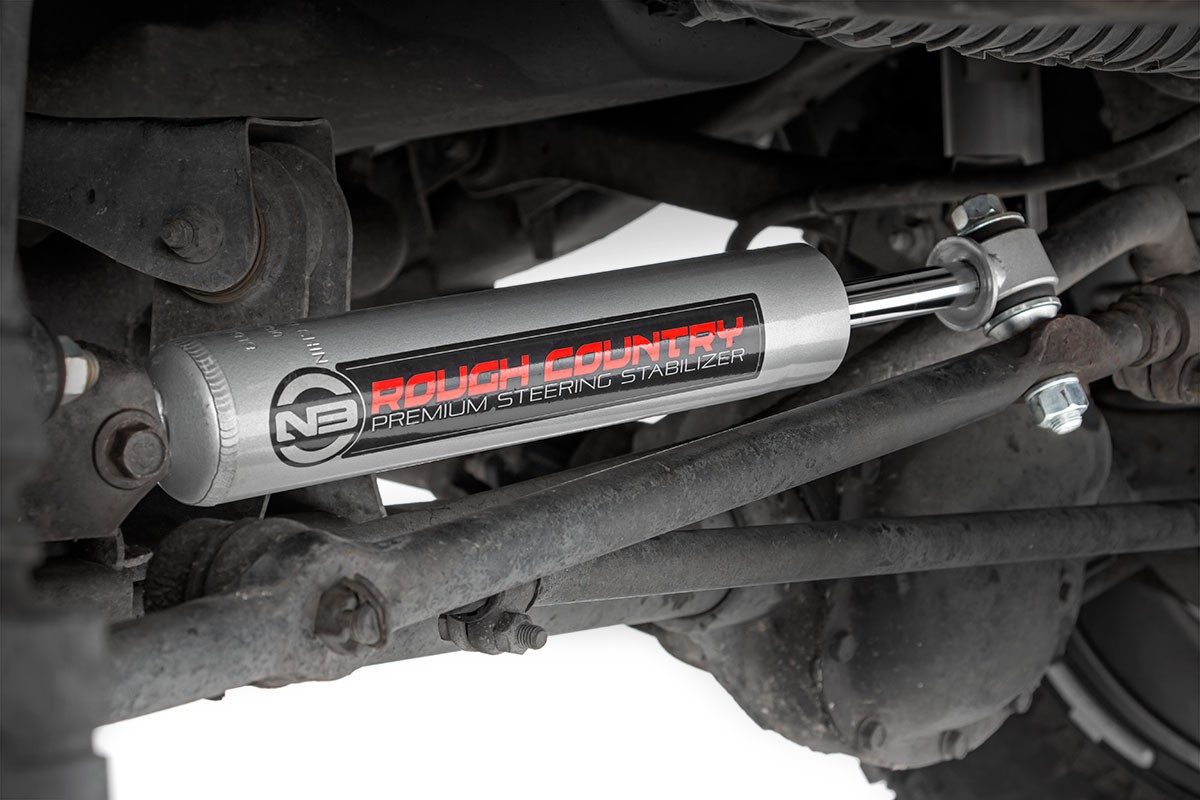 Rough Country Heavy Duty Steering Stabilizer For Jeep Wrangler TJ, YJ, Cherokee XJ & GM Trucks