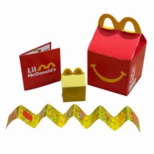 2025 McDonald's Lil McDonald  s Toy 21 Gold Happy Meal Chase with Stickers  Box