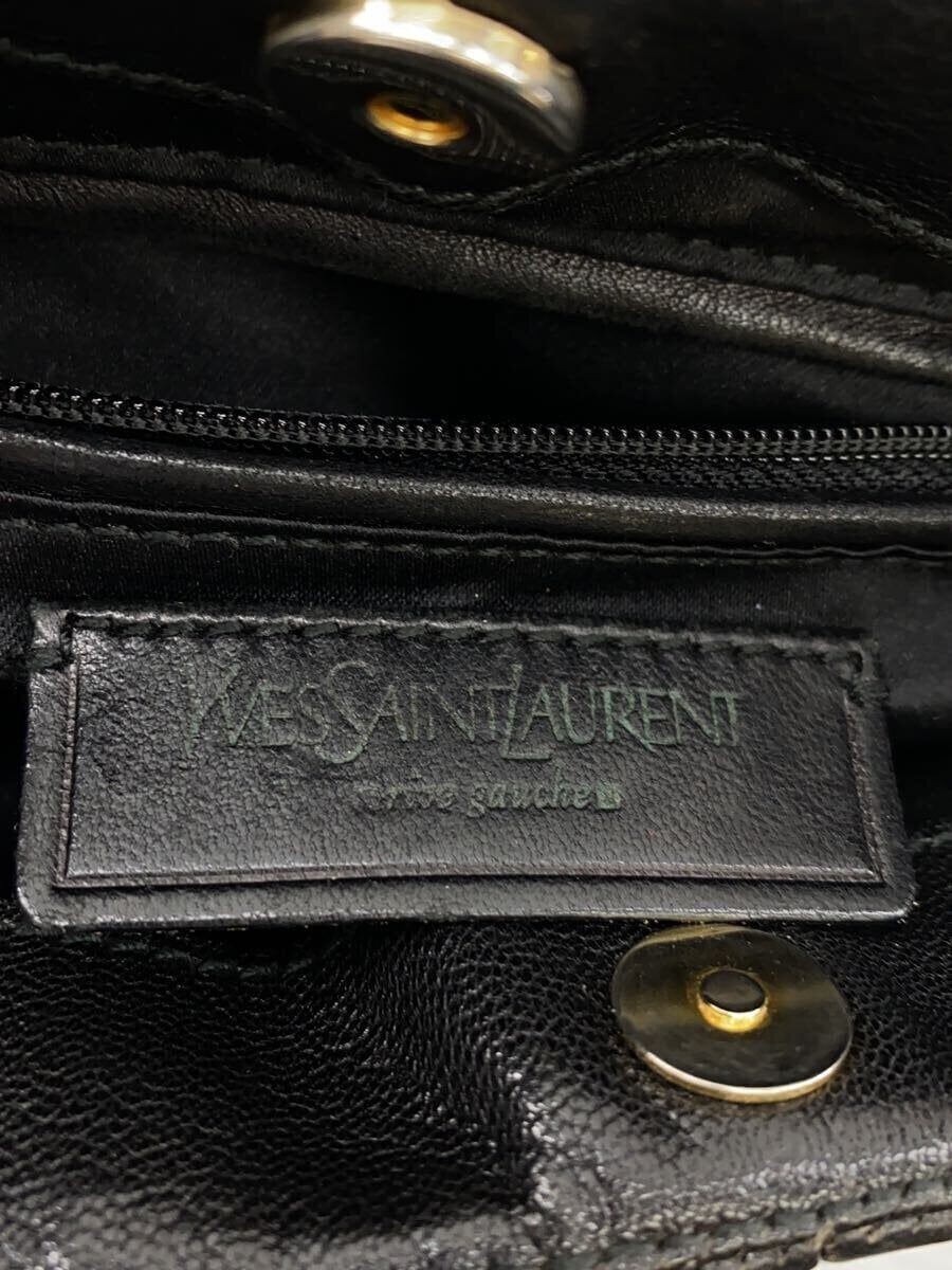 Borsa a mano YVES SAINT LAURENT in pelle nera anello YSL usata