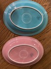 VINTAGE HOMER LAUGHLIN FIESTA ROSE/TURQUOISE PLATTERS (2)   11 1/2"  X 9" — photo 2