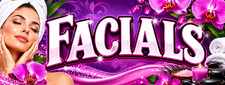 3ft x 8ft FACIALS  Vinyl Banner-  (CAN BE PERSONALIZED)