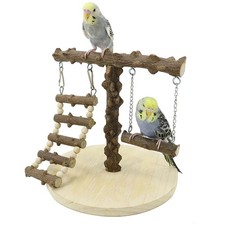 Bird Play Stand Cockatiel Playground Parrot Wood Perch Gym Toy Swing With Ladder