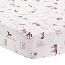 Lambs & Ivy Country Western Breathable 100% Cotton Fitted Crib/Toddler Sheet