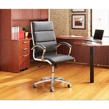 Alera ALENR4219 Neratoli Series Mid-back Swivel/tilt Chair, Black Leather,