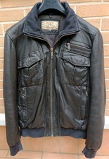 Giubbotto Pelle Chevignon Vintage  M Bomber Vera Pelle Nero 