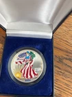 2000 American Eagle Walking Liberty 1 Oz Silver Colorized Dollar. Unci