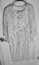 BooHoo Occasion White Sequin Dress Sz12