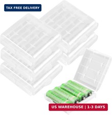 6 Pcs AA/AAA Battery Storage Case Holder Box, Clear Color