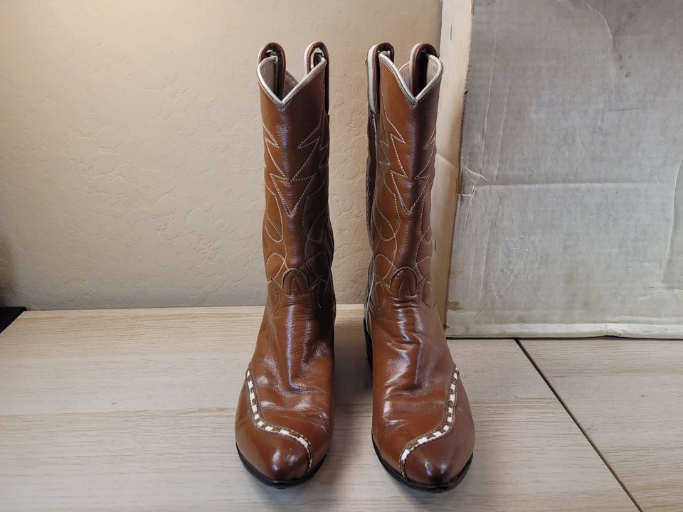 Vintage Tony Lama Cowboy Western Leather Boots 1960's Womens (Read Description) - Image 3 of 4
