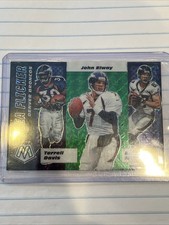 2020 Panini Mosaic Flea Flicker BRONCOS JOHN ELWAY DAVIS McCAFFREY GREEN PRIZM