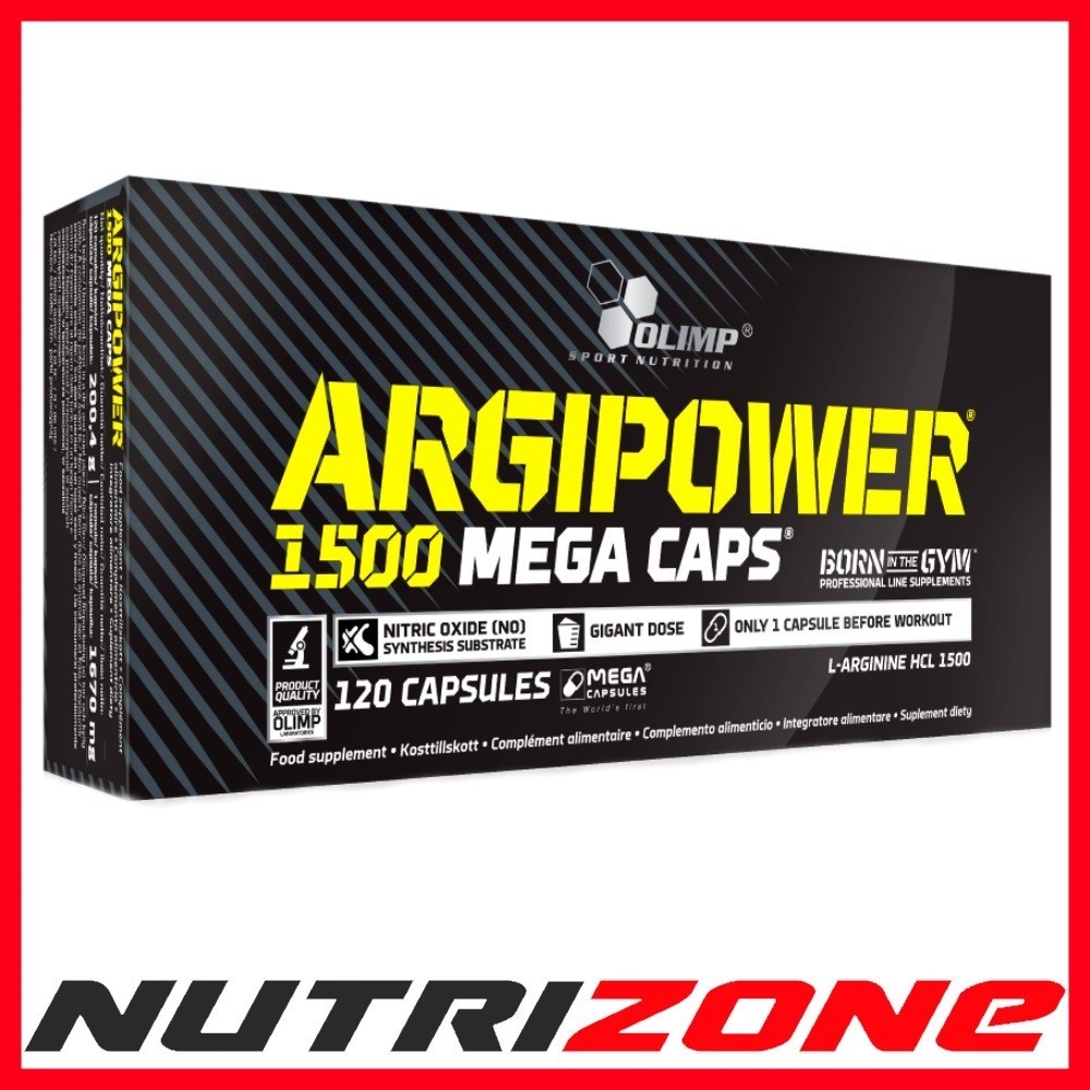 Olimp Nutrition Argi Power 1500 Mega Caps NO Nitric Oxide Igniter - 120 caps
