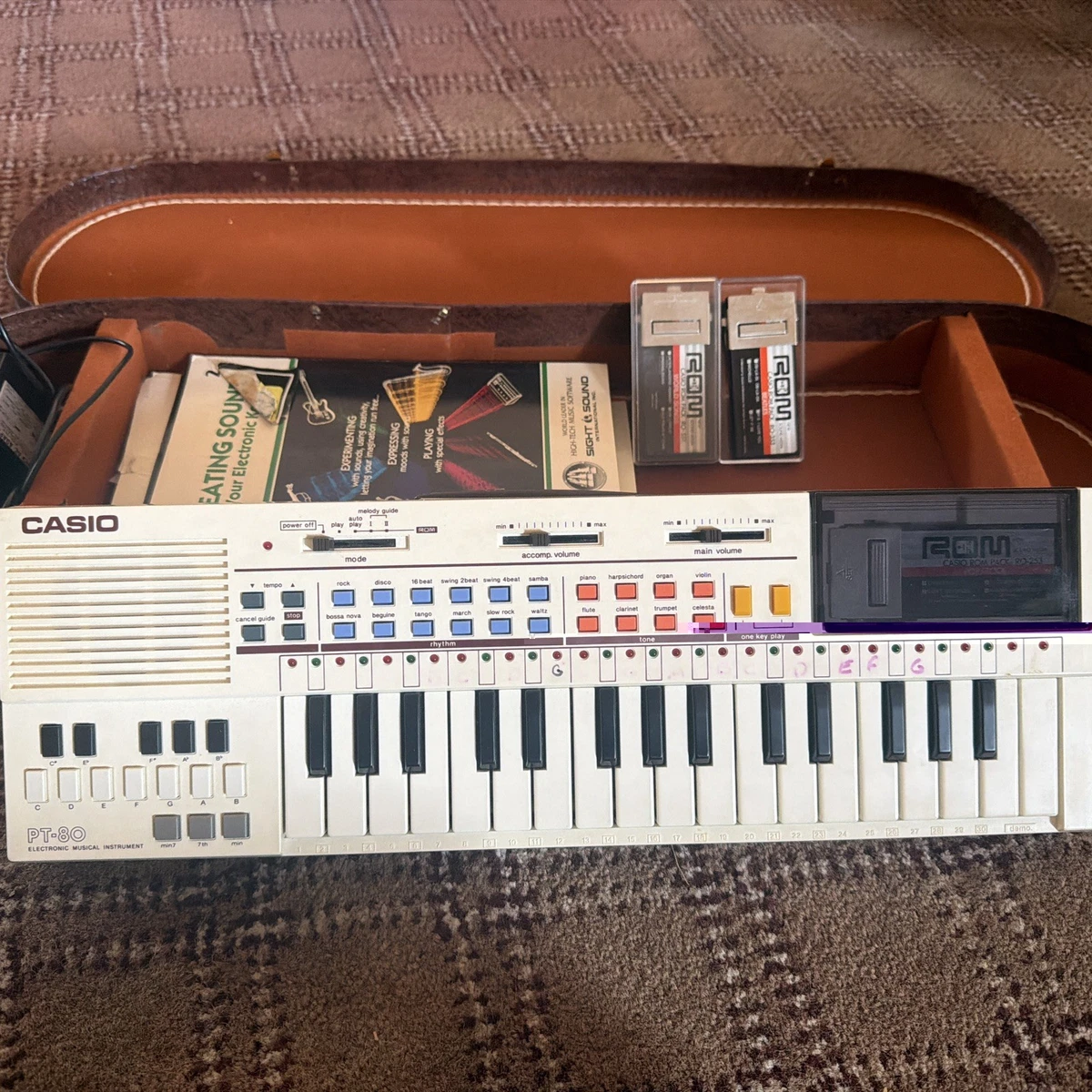 Vintage 1984 Casio Pt-80 Portable Keyboard Synthesizer PT80 Mini