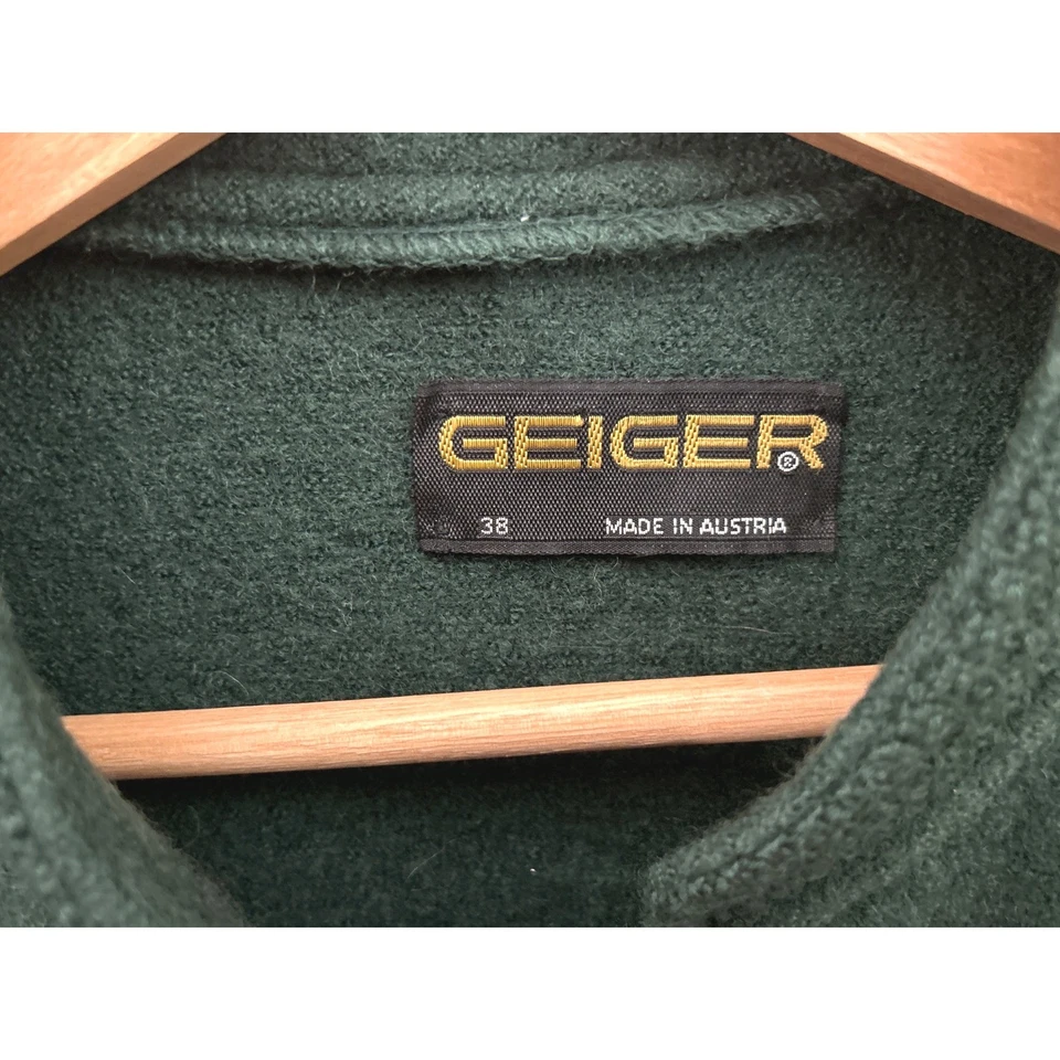 Vintage Geiger Austria Wool Jacket Green Boiled Wool Tyrolean Blazer 38 Loden - Image 2 of 4