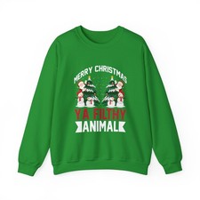 Merry Christmas Crewneck Sweatshirt, Funny Holiday Apparel, Unisex ... 