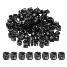 300 Pcs Clothes Hanger Marker XL Fit Rod Garment Size Tag Black
