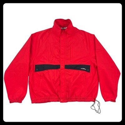 Helly Hansen Windbreaker Jacket Men's XL Red Nylon Full Zip Lined Vintage