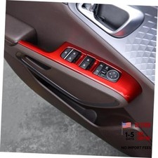 5P Side Door Lock Lift Control Button Frame Panel Protective Trim Red