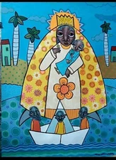 acrylic on cardboard 100x70 cm victor francisco Mora cuban beautiful art..