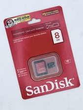 NEW Sealed SanDisk 8GB microSDHC Memory Card w/ Adapter HD Video SDSDQ   8192