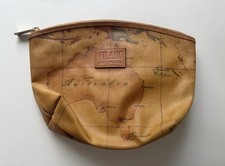Sacchetto Cosmetico Prima Classe Alviero Martini Geo Map Trucco Marrone PVC Italia