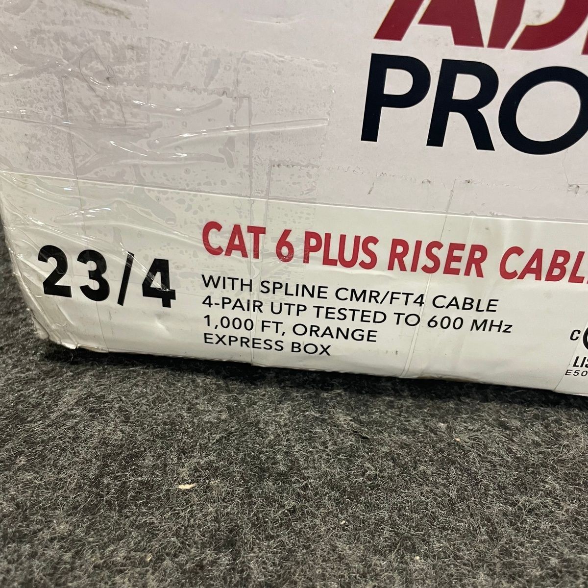 ADI PRO 1000 ft 23/4 Solid CAT 6 Plus Riser Cable, Orange 0E-CMR6ORPR*