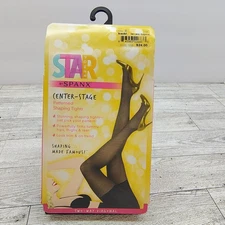 Spanx Star Power Center Stage Shaping Tights Black Sz B Two-Way Diagonal Pattern