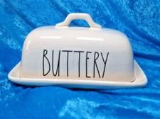 Rae Dunn Butter Dish W/ Lid Magenta 4.5" H x 8" L Artisan Collection Oversized