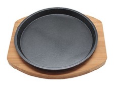 Round Cast Iron Sizzler Platter with Bamboo Board - 8 different sizes