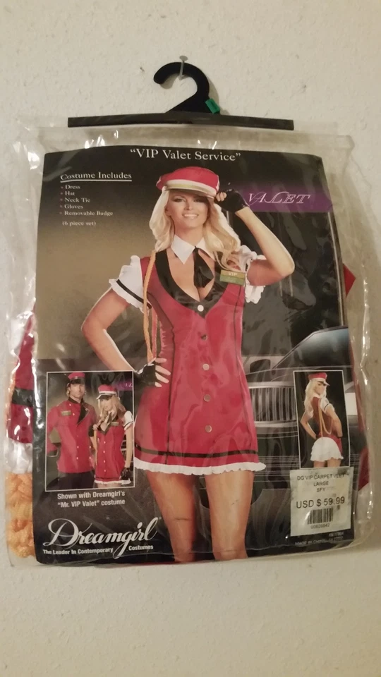 DREAMGIRL VIP VALET SERVICE ADULT HALLOWEEN COSTUME LARGE - Image 2 of 2