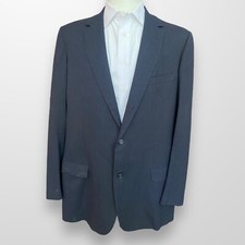 Vtg Hickey Freeman Black Bespoke Wool Sport Coat Mens 42 X Long Suit Blazer