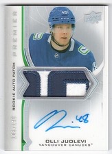 2020-21 UD Premier Acetate Rookie Olli Juolevi Patch Auto #/149