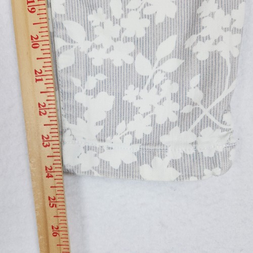 Pilcro Pants Womens 27 Gray White Floral Striped Stet Fit Anthropologie Classic - Picture 6 of 13