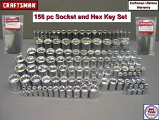 CRAFTSMAN 156 pc 1/4 3/8 1/2 Dr SAE METRIC MM 6pt 12pt wrench socket set 164 116