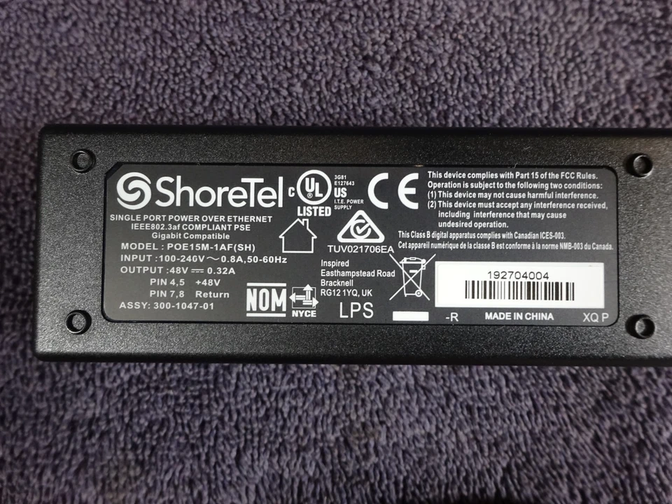 ShorTel 10553B GIG IP Phone POE Power Adapter - POE15M-1AF(SH) - (New in Box) - Image 2 of 4