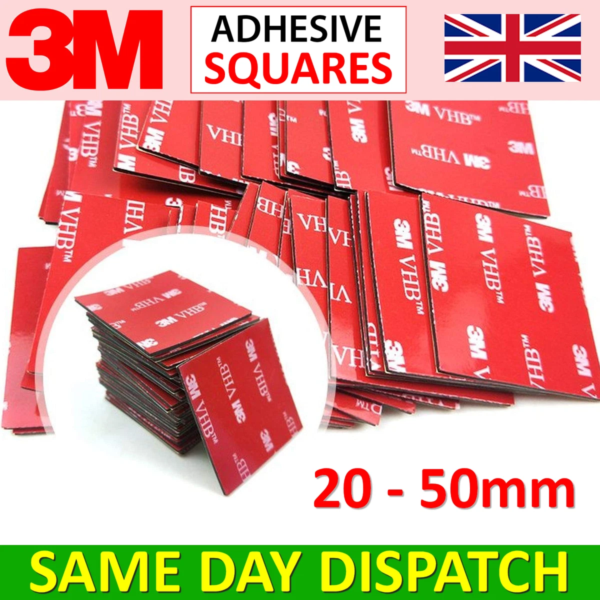 3M™ Double Sided Sticky Pads - Adhesive Tape Dash Cam/GoPro Sticker Mounts