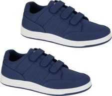 Mens Dek Triple Touch Fastening Flat Walking Comfort Shoes Canvas Trainers Sizes