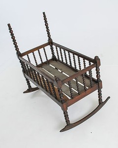 walnut baby cradle