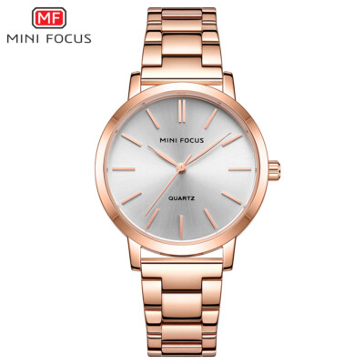 MINI FOCUS Women's Minimalist Quartz Watches Stainless Steel Waterproof for Girl