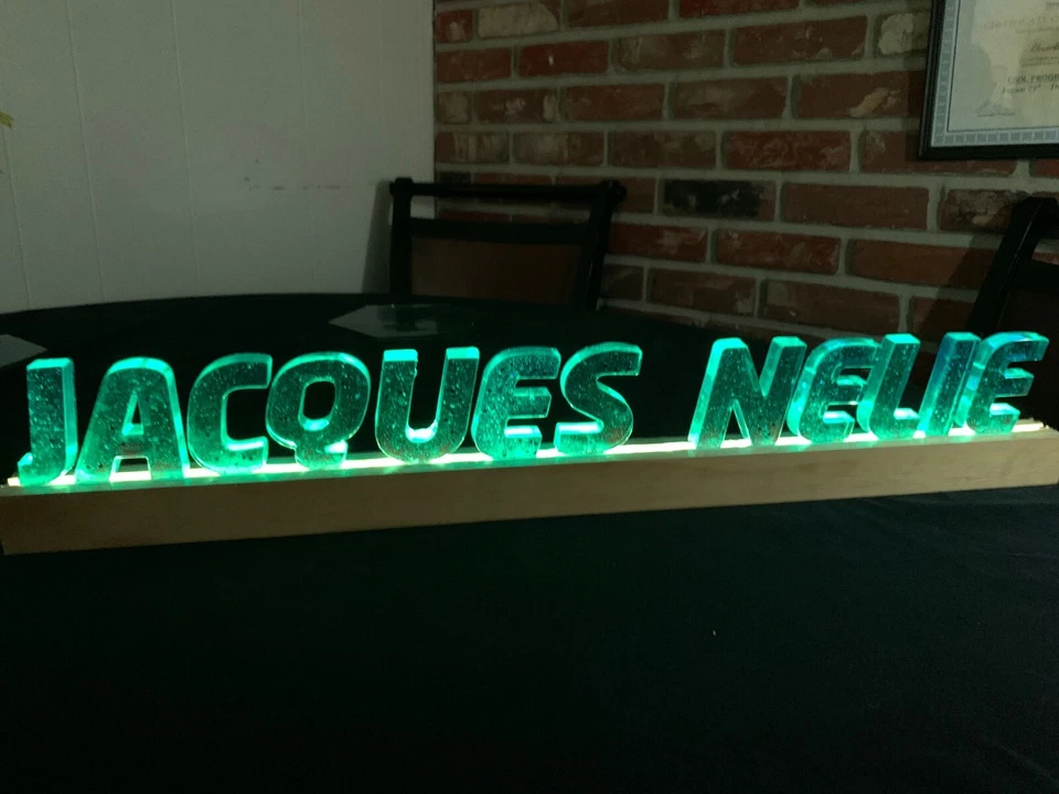 Luz Led Personalizada Nombre Personalizado Resina Epoxi  Foto 2 de 4