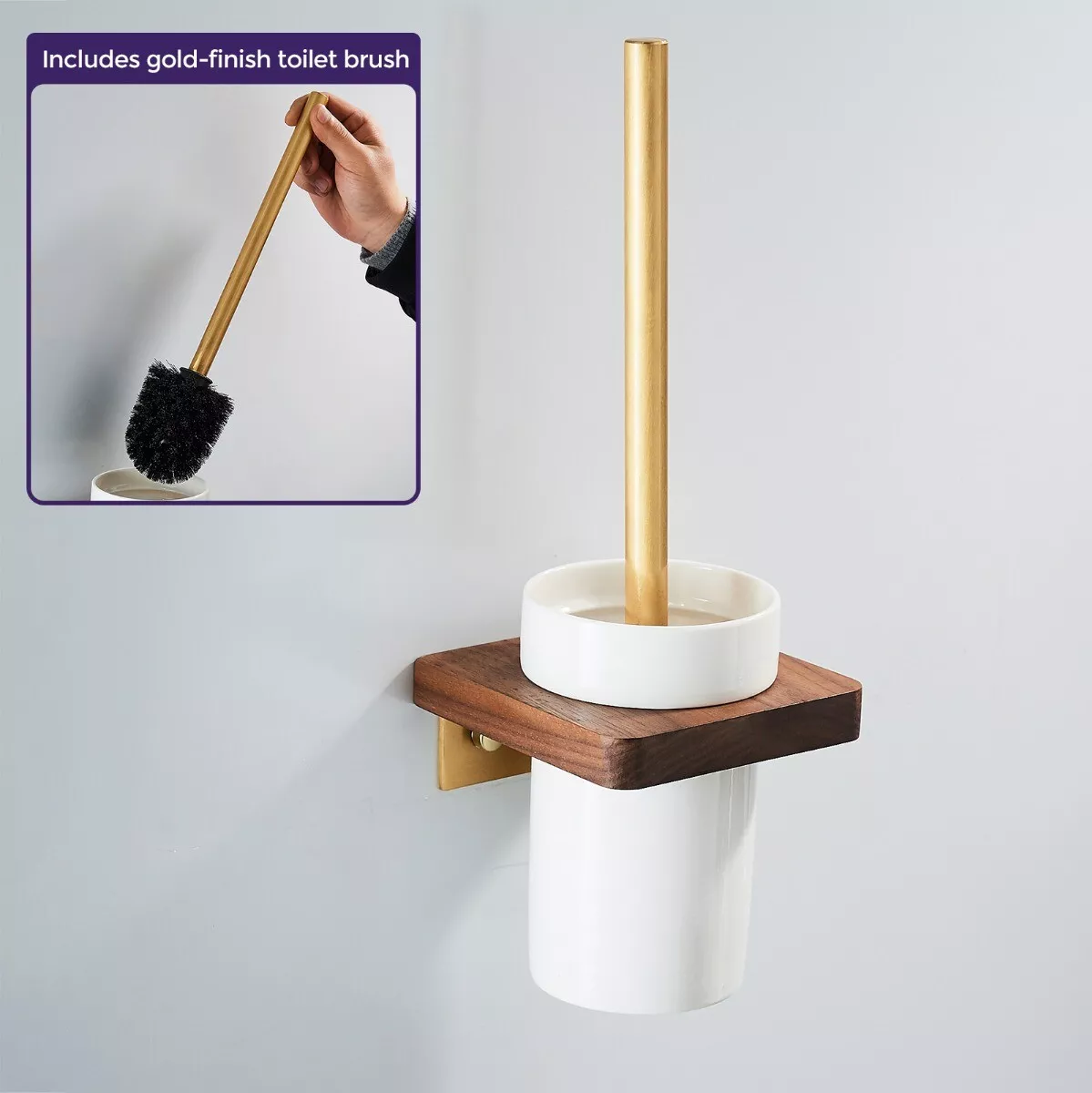 Walnut toilet brush deals