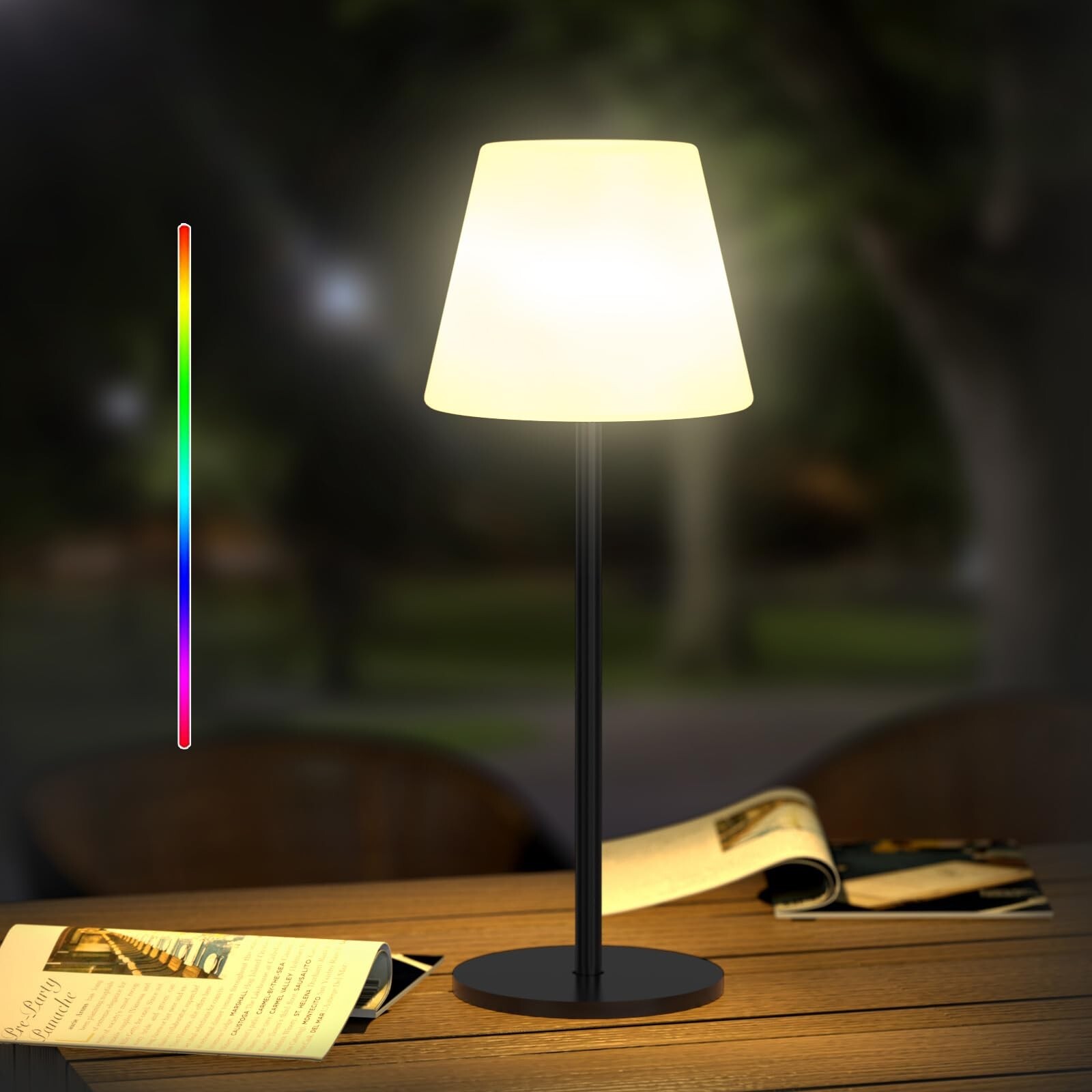 Outdoor Table Lamp,Battery Operated Cordless Table Lamp,Outdoor Lamps for Pat...