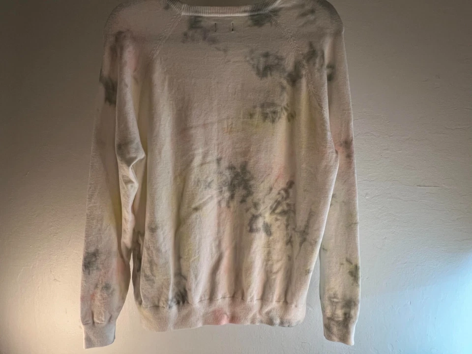 Volcom Sweater Women’s Medium (8 US) White Pink Yellow Tie-Dye (Very Good) - Image 3 of 4