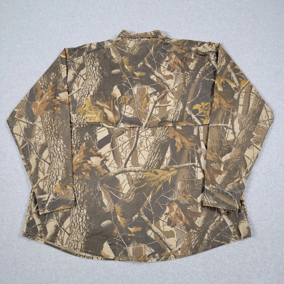 Vintage Woolrich Shirt Men XL Brown Y2K Realtree Hardwoods Camo Hunting Outdoor - Image 3 of 4