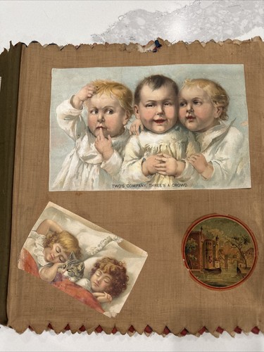 Antico album vittoriano album ritagli fustellati 85+ carte commerciali pubblicitarie COSÌ COM'È - Foto 2 di 24