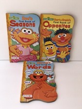3 New Sesame Street First Book of Seasons, Words, Opposites, Board Books School