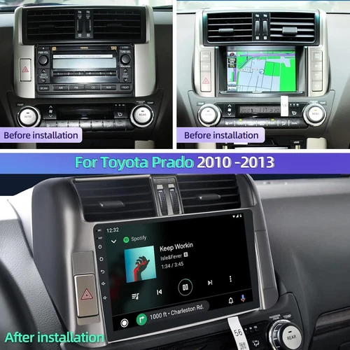 For Toyota Land Cruiser Prado 150 Car Stereo Radio Apple Carplay GPS Navi+CAMERA - Picture 5 of 23