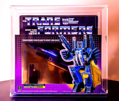 DIRGE G1 - Acrylic Display Case ONLY ~ CLEAR BLUE VERSION | Transformers Gen 1