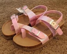 Toddler Girls Falls Creek Pink Shimmer Birk Style Sandal Size 8 9 10 Beached NWT