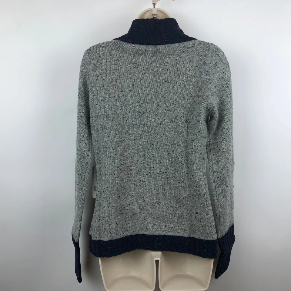 Suéter Mountain Khakis Mujer Talla Pequeña Lana Mancha Chal Cárdigan Gris Azul NUEVO Foto 2 de 4